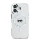 Skaidrus dėklas Apple iPhone 16 telefonui "Karl Lagerfeld IML Karl Head Metal Frame MagSafe Case"