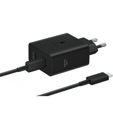 Originalus juodas Samsung 50W 2xUSB-C pakrovėjas + USB-C - USB-C laidas "EP-T5020XBE Samsung Dual"