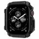 Juodas dėklas Apple Watch 10 / 11 (46 mm) laikrodžiui "Spigen Rugged Armor"
