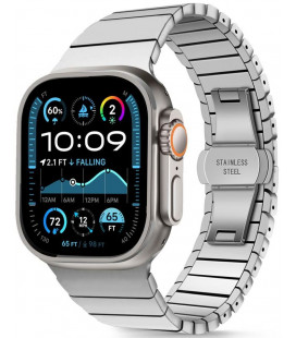 Sidabrinės spalvos apyrankė Apple Watch 8 / 9 / 10 / 11 / SE / ULTRA (44 / 45 / 46 / 49 MM) "Tech-Protect Linkband"