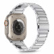 Sidabrinė apyrankė Apple Watch 8 / 9 / 10 / 11 / 12 / SE / Ultra (44 / 45 / 46 / 49 mm) "Tech-Protect Stainless Classic"