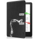 Juodas tverčiamas dėklas Kindle Paperwhite VI / 6 / Colorsoft / Signature Edition skaityklei "Tech-Protect Smartcase Black Cat"