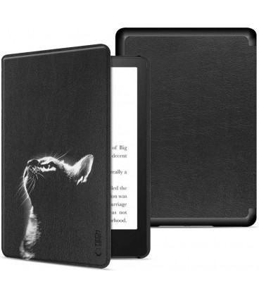 Juodas tverčiamas dėklas Kindle 11 / 12 / 2022 / 2024 skaityklei "Tech-Protect Smartcase Black Cat"