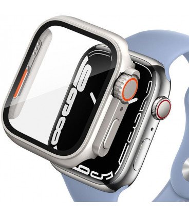 (Titanium) / oranžinis dėklas Apple Watch 10 (46mm) laikrodžiui "Tech-Protect Defense360"