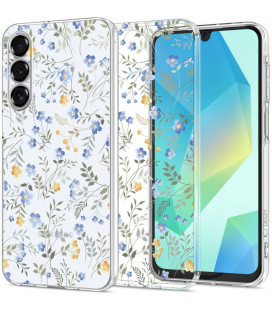 Skaidrus dėklas su gėlėmis Samsung Galaxy A16 4G / 5G telefonui "Tech-Protect Flexair Spring Flowers" 