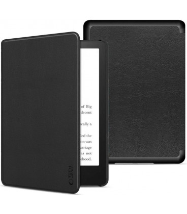 Juodas atverčiamas dėklas Kindle Paperwhite VI / 6 / Colorsoft / Signature Edition skaityklei "Tech-Protect Smartcase"