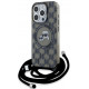 Juodas dėklas Apple iPhone 15 Pro Max telefonui "Karl Lagerfeld IML Monogram Crossbody K&CH Heads MagSafe Case"