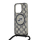 Juodas dėklas Apple iPhone 15 Pro Max telefonui "Karl Lagerfeld IML Monogram Crossbody K&CH Heads MagSafe Case"