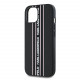 Juodas / rožinis dėklas Apple iPhone 15 telefonui "Karl Lagerfeld PU Saffiano Athleisure Stripe and Strap Case"