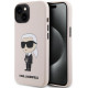 Rožinis dėklas Apple iPhone 15 telefonui "Karl Lagerfeld Liquid Silicone Ikonik NFT Case"