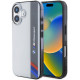 Pilkas dėklas Apple iPhone 16 telefonui "BMW IML Motorsport Vertical Stripe Case"