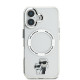 Skaidrus dėklas Apple iPhone 16 telefonui "Karl Lagerfeld IML Karl and Choupette MagSafe Case"