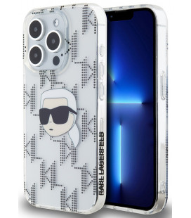 Skaidrus dėklas Apple iPhone 15 Pro Max telefonui "Karl Lagerfeld IML Electroplated Karl Head Case"