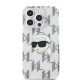 Skaidrus dėklas Apple iPhone 15 Pro Max telefonui "Karl Lagerfeld IML Electroplated Karl Head Case"