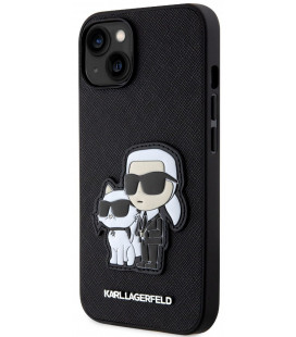 Juodas dėklas Apple iPhone 13 telefonui "Karl Lagerfeld PU Saffiano Karl and Choupette Case"