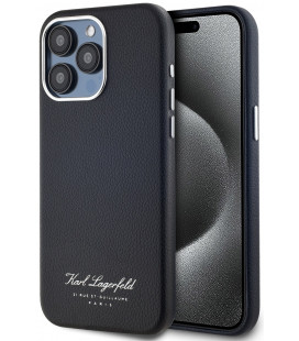 Juodas dėklas Apple iPhone 15 Pro telefonui "Karl Lagerfeld Grained PU Hotel RSG Case"