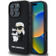 Juodas dėklas Apple iPhone 16 Pro Max telefonui "Karl Lagerfeld 3D Rubber Karl and Choupette Case"