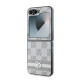 Smėlio spalvos dėklas Samsung Galaxy Z Flip 6 / 7 FE telefonui "DKNY PU Leather Checkered Pattern and Stripe Case"