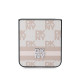 Rožinis dėklas Samsung Galaxy Z Flip 6 / 7 FE telefonui "DKNY PU Leather Checkered Pattern and Stripe Case"
