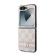 Rožinis dėklas Samsung Galaxy Z Flip 6 / 7 FE telefonui "DKNY PU Leather Checkered Pattern and Stripe Case"