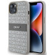 Pilkas dėklas Apple iPhone 14 telefonui "DKNY PU Leather Repeat Pattern Tonal Stripe Case"