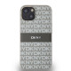 Pilkas dėklas Apple iPhone 14 telefonui "DKNY PU Leather Repeat Pattern Tonal Stripe Case"