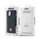 Juodas dėklas Apple iPhone 14 telefonui "DKNY PU Leather Repeat Pattern Stack Logo MagSafe Case"