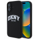 Juodas dėklas Apple iPhone 16 telefonui "DKNY Liquid Silicone Arch Logo MagSafe Case"