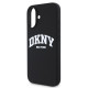 Juodas dėklas Apple iPhone 16 telefonui "DKNY Liquid Silicone Arch Logo MagSafe Case"