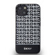 Juodas dėklas Apple iPhone 14 telefonui "DKNY PU Leather Repeat Pattern Bottom Stripe MagSafe Case"