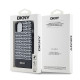 Juodas dėklas Apple iPhone 14 telefonui "DKNY PU Leather Repeat Pattern Bottom Stripe MagSafe Case"