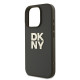 Tamsiai žalias dėklas Apple iPhone 16 Pro Max telefonui "DKNY PU Leather Stack Logo Wrist Strap Case"