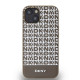 Rudas dėklas Apple iPhone 14 telefonui "DKNY PU Leather Repeat Pattern Bottom Stripe MagSafe Case"