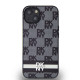 Juodas dėklas Apple iPhone 14 telefonui "DKNY PU Leather Checkered Pattern and Stripe Case"