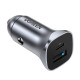 Juodas 1xUSB-A + 1xUSB-C 30W automobilinis pakrovėjas "Ugreen CD130"