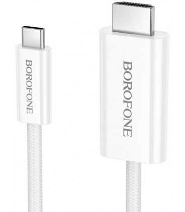 Baltas USB-C - HDMI 180cm laidas "Borofone DH10"