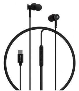 Juodos USB-C ausinės "Devia earphones Smart M1 Digital Metal"