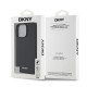 Juodas dėklas Apple iPhone 16 Pro telefonui "DKNY PU Leather Silver Metal Logo Magsafe Case"