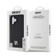 Juodas dėklas Apple iPhone 16 telefonui "DKNY PU Leather Repeat Pattern Stack Logo MagSafe Case"