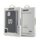 Juodas dėklas Apple iPhone 14 telefonui "DKNY PU Leather Stack Logo Wrist Strap Case"