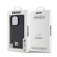 Juodas dėklas Apple iPhone 16 Pro telefonui "DKNY PU Leather Repeat Pattern Stack Logo MagSafe Case"