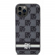 Juodas dėklas Apple iPhone 12 / 12 Pro telefonui "DKNY PU Leather Checkered Pattern and Stripe Case"