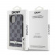 Juodas dėklas Apple iPhone 12 / 12 Pro telefonui "DKNY PU Leather Checkered Pattern and Stripe Case"