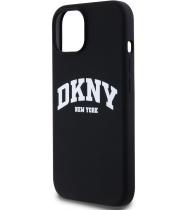 Juodas dėklas Apple iPhone 11 telefonui "DKNY Liquid Silicone Arch Logo MagSafe Case"