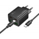 Juodas PD30W 2xUSB-A + 2xUSB-C pakrovėjas + USB-C - USB-C 100cm laidas "Hoco N56"