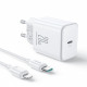 Baltas PD20W 1xUSB-C pakrovėjas + USB-C - Lightning 100cm laidas "Joyroom JR-TCF06"