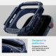 Mėlynas dėklas Apple Watch 10 / 11 (46 mm) laikrodžiui "Spigen Rugged Armor"