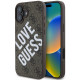 Rudas dėklas Apple iPhone 16 telefonui "Guess PU Leather 4G Big Love Logo MagSafe Case"