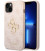 Rožinis dėklas Apple iPhone 15 telefonui "Guess PU 4G Metal Logo Case"