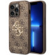 Rudas dėklas Apple iPhone 15 Pro telefonui "Guess PU 4G Metal Logo Case"